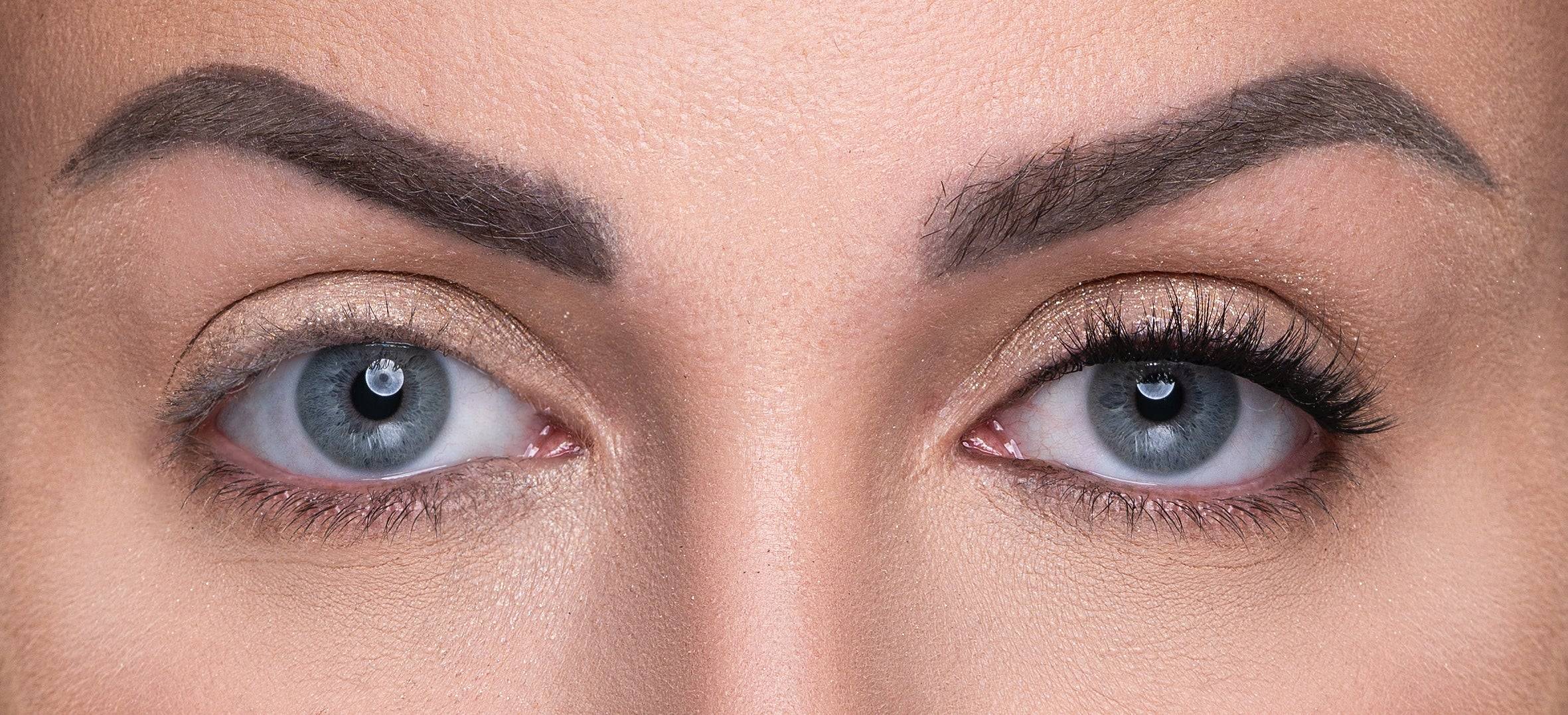 Comparison of eyes with and without Perfect Poise Lash