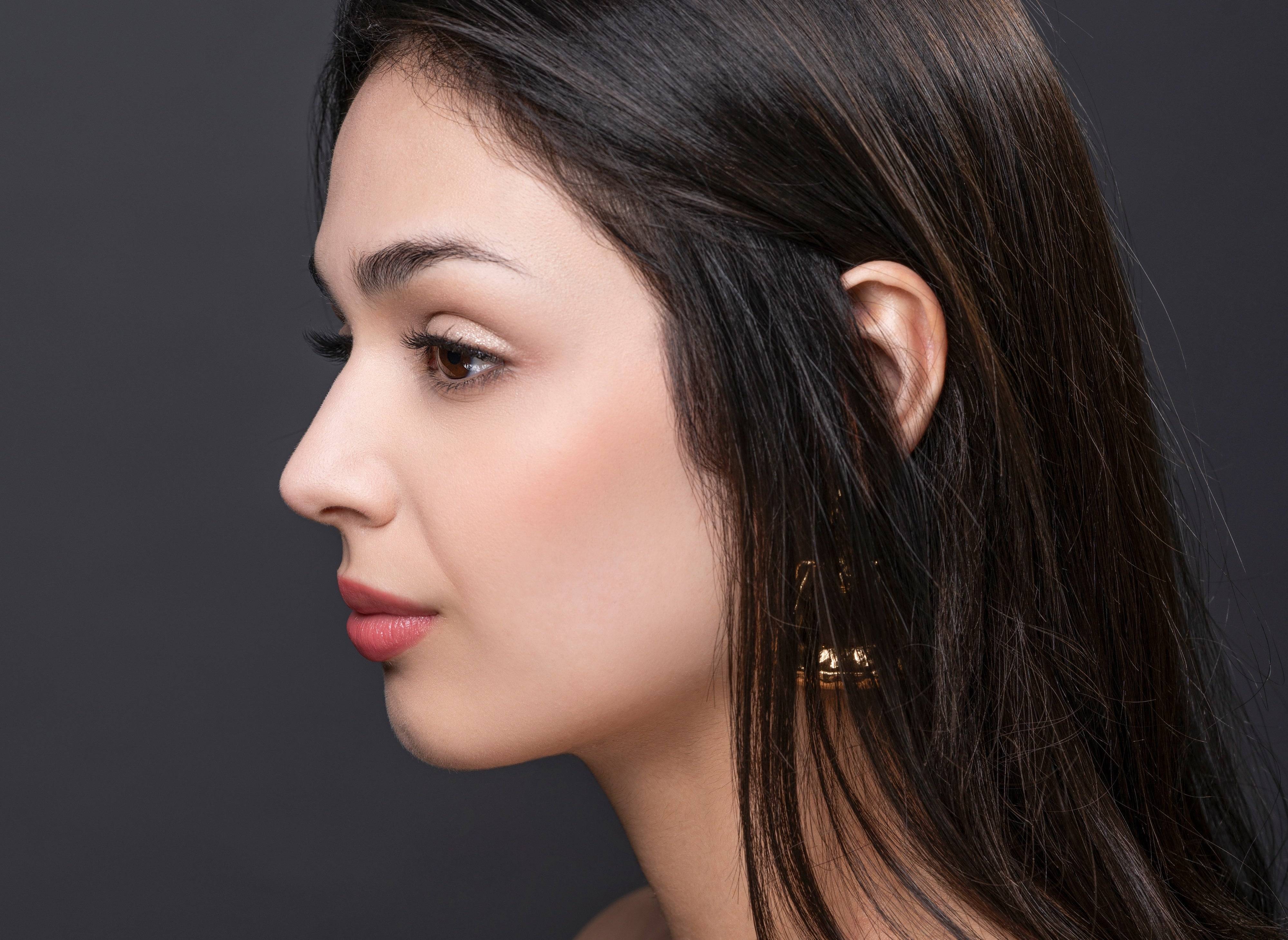 Profile of model wearing Natural Beauty Lashes
