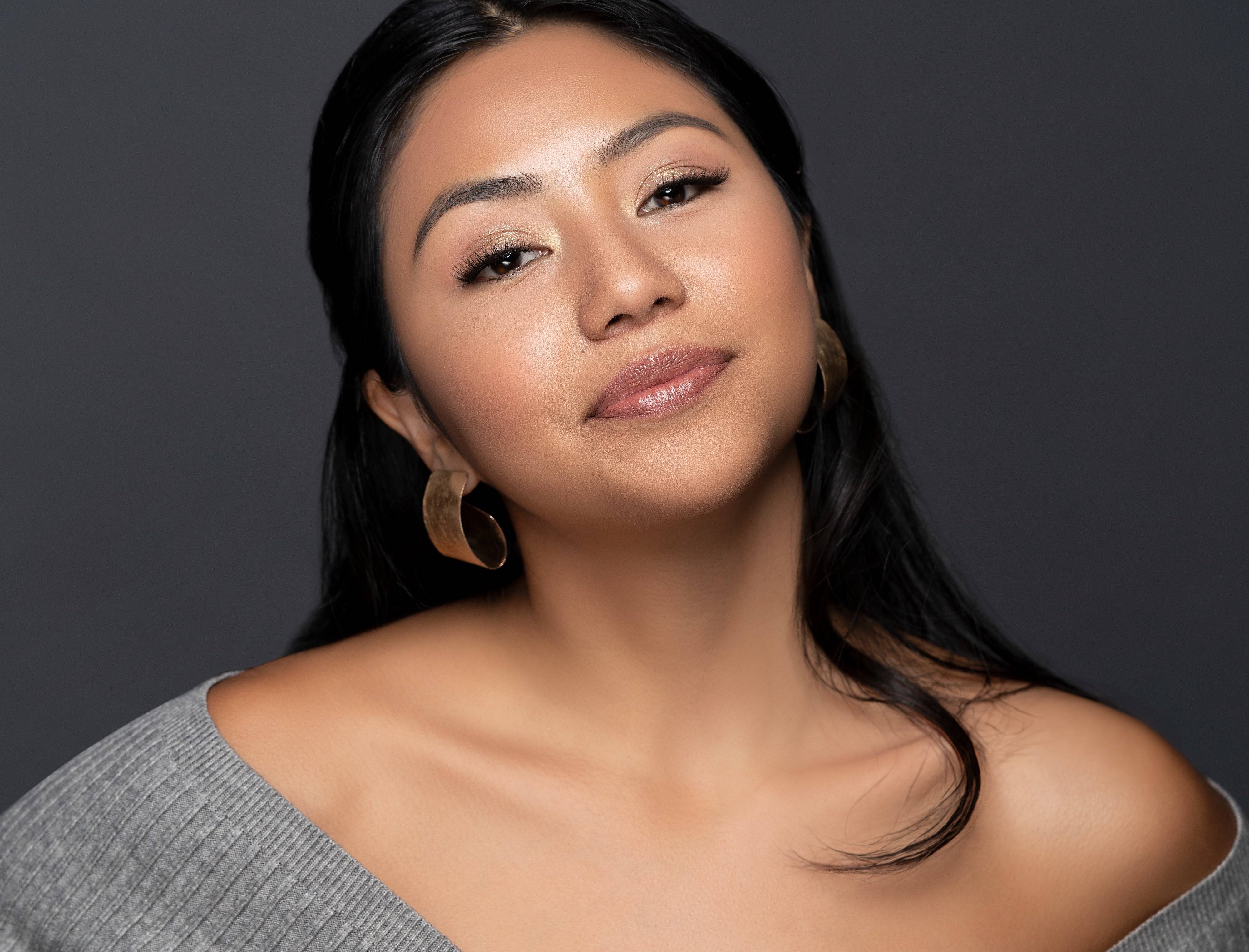 Model wearing Night Life Lash smiling