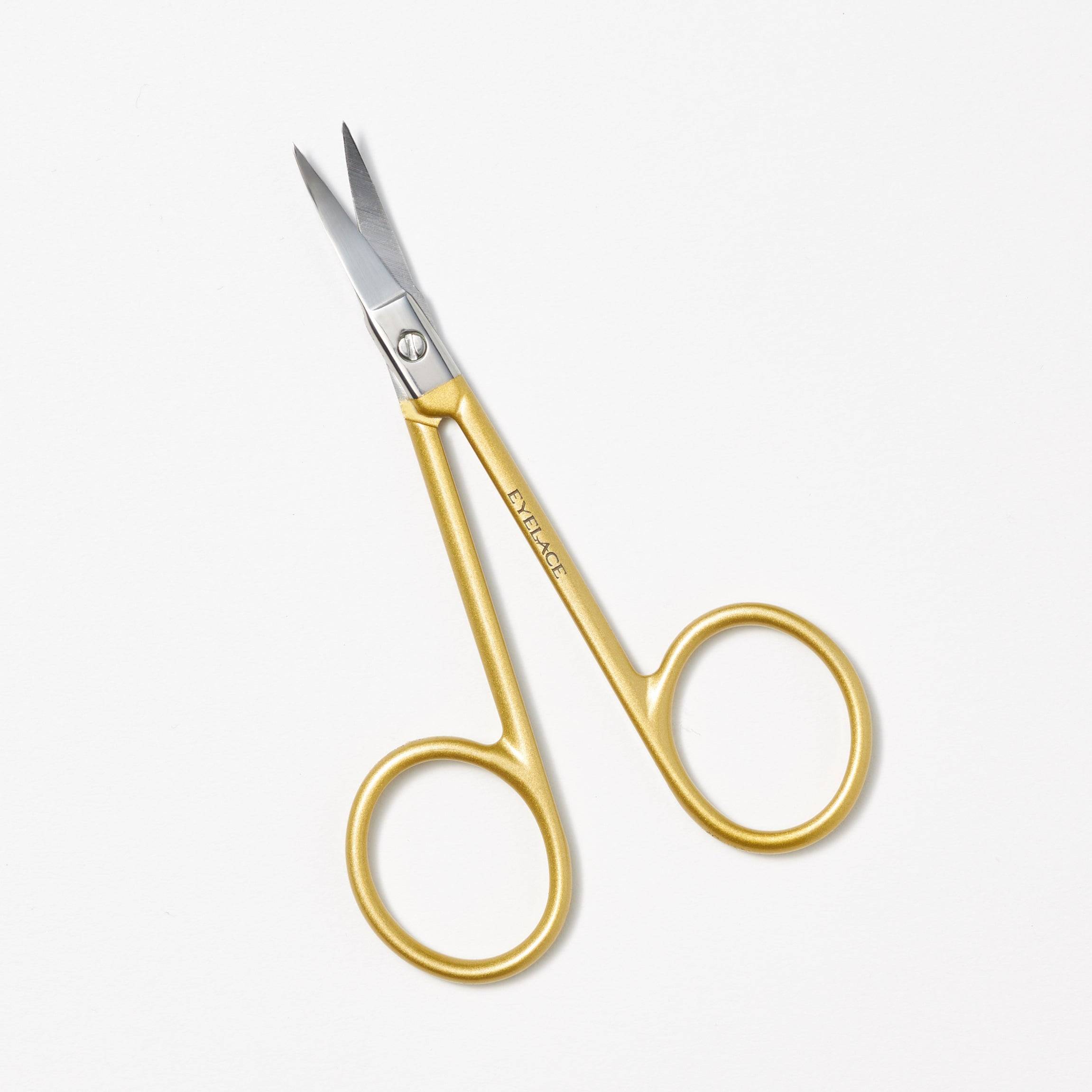 Eyelace gold scissors for lash trimming