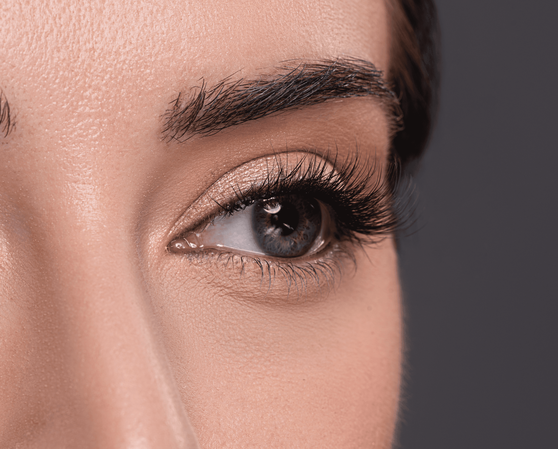Eye looking sideways with Ball Gown Lash Set