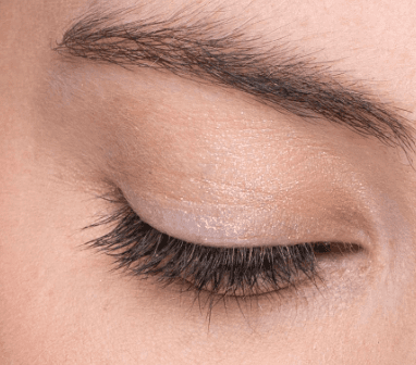 Side view of closed eye with Elegant Effect lashes